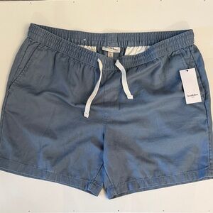 Goodfellow & Co. Slate Blue Elastic Waist Shorts with White Drawstring